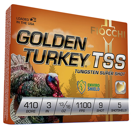 [762344713014] Fiocchi 410TSS9 Golden Turkey TSS 410Gauge 3" 13/16oz 9Shot 5 Per Box/10 Case