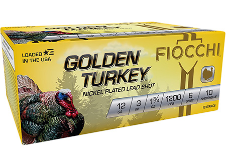 [762344703732] Fiocchi 123TRKC6 Golden Turkey  12Gauge 3" 1 3/4oz 6Shot 10 Per Box/10 Case
