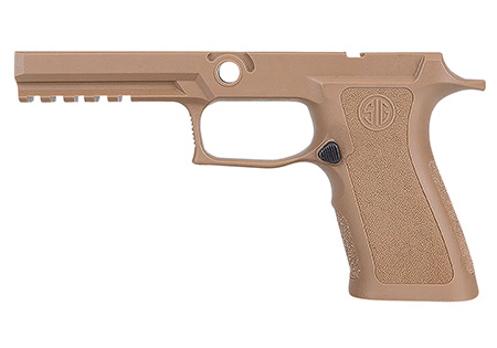 [798681617128] Sig Sauer GRIPMODXF943SMCOY P320 Grip Module X-Series (Small Size Module), 9mm Luger/40 S&W/357 Sig, Coyote Polymer, Fits Full Size Sig P320 (4.70")