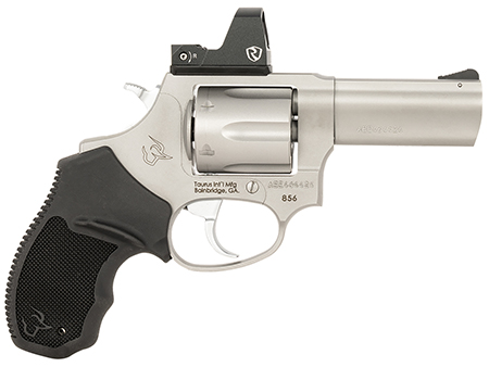 [725327941170] Taurus 2856P39R 856 w/Red Dot Small Frame 38 Special +P, 6 Shot 3" Matte Stainless Steel Barrel, Cylinder, Matte Optic Ready Frame, Black Rubber Grip, Exposed Hammer, Includes Riton Red Dot
