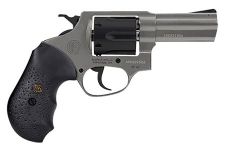 [725327635451] Rossi 2RP631C RP63  357 Mag 6 Shot 3", Tungsten Gray Cerakote, Stainless Steel Frame, Fixed Blade Sight, Textured Black Rubber Grips