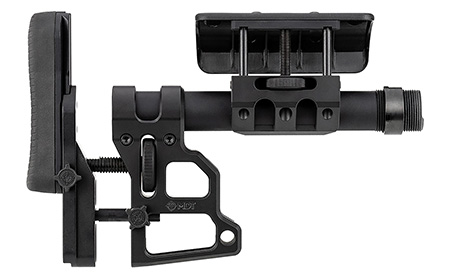 [723905910631] Mdt Sporting Goods Inc 102856BLK Skeleton Carbine Stock (SCS)  Black Aluminum, Adj. Cheekrest/Buttpad, Buffer Tube, QD Sling Mounts