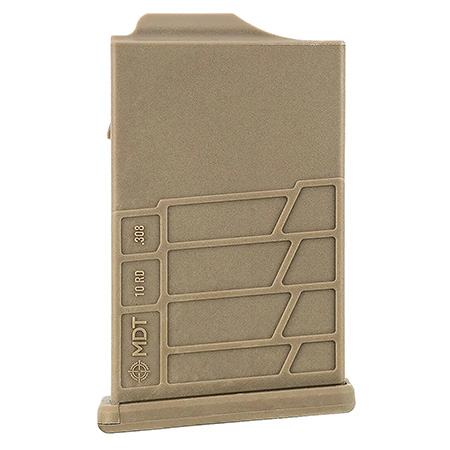 [682157397358] Mdt Sporting Goods Inc 104447FDE AICS Magazine  10rd Extended 308/6.5 Creedmoor Short Action, FDE Polymer Fits Some Chassis/Bottom Metal (MDT/XLR/KRG/GRS/CDI/Pacific Tool  &  Gauge)