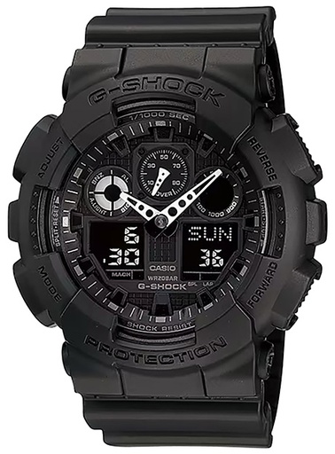 [079767443849] G-shock/vlc Distribution GA1001A1 G-Shock Tactical XL 52mm Keep Time Black Features Stopwatch/Speedometer