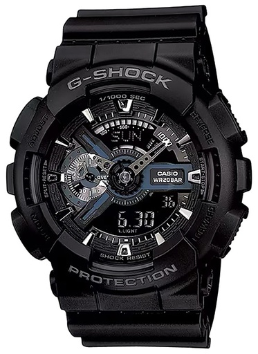 [079767935566] G-shock/vlc Distribution GA1101BCR G-Shock Tactical Black Stainless Steel Bezel 145-215mm