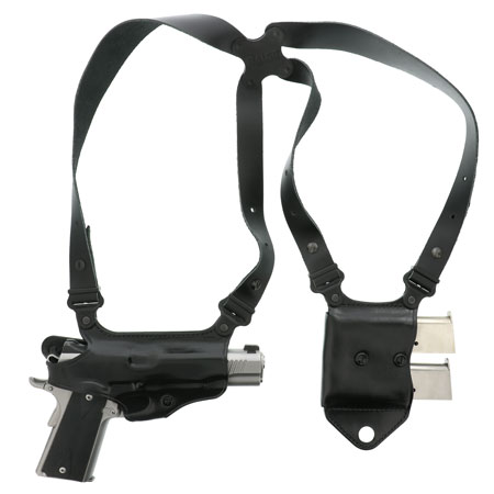 [601299070530] Galco MCII212B Miami Classic II Shoulder System Size Fits Chest Up To 56" Black Leather Harness Fits 1911 Fits 3.50" Barrel Right Hand