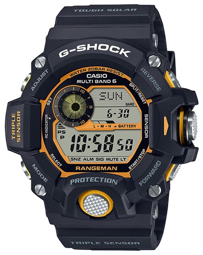 [889232343204] G-shock/vlc Distribution GW9400Y1 G-Shock Tactical Rangeman Keep Time Black/Yellow Size 145-215mm Features Digital Compass