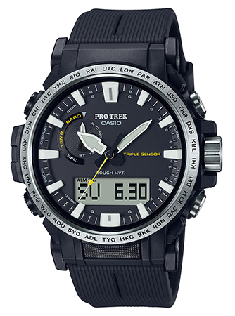 [889232318325] G-shock/vlc Distribution PRW611A Casio Pro Trek Black Size 145-215mm Features Digital Compass