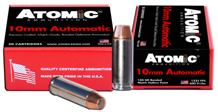 [858767004577] Atomic Ammunition 00457 Pistol Precision Craft 10mmAuto 180gr Bonded Match Hollow Point 20 Per Box/10 Case