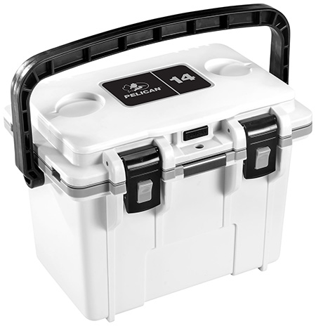 [019428178024] PELICAN 14Q-1-WHTGRY 14QT ELITE COOLER WHT/GRY