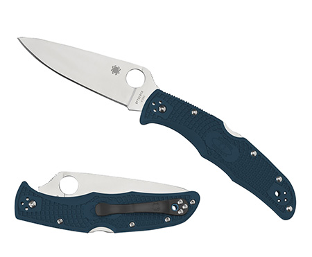 [716104013746] Spyderco C10FPK390 Endura 4 Lightweight 3.80" Folding Plain Stonewashed K390 Steel Blade Includes Pocket Clip