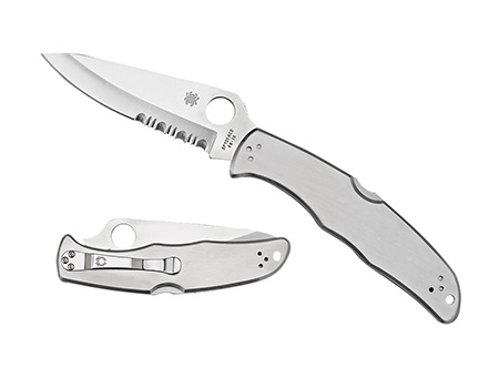 [716104000920] Spyderco C10PS Endura 4  3.85" Folding Plain Satin VG-10 SS Blade/Satin Stainless Steel Handle Includes Pocket Clip