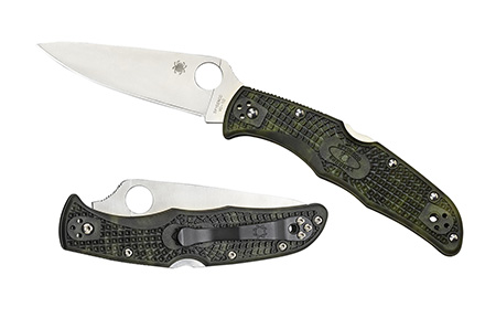[716104011216] Spyderco C10ZFPGR Endura 4 Lightweight 3.80" Folding Plain Satin VG-10 SS Blade/Zome Green Bi-Directional Texturing FRN Handle Includes Pocket Clip