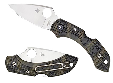 [716104011896] Spyderco C28ZFPGR2 Dragonfly 2  2.30" Folding Plain Satin VG-10 SS Blade/Zome Green Textured FRN Handle Includes Pocket Clip