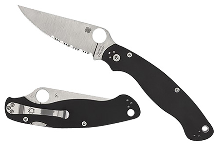 [716104017324] Spyderco C36GP2 Military 2  4" Folding Plain Stonewashed CPM S30V SS Blade/Black Textured G10 Handle Includes Pocket Clip