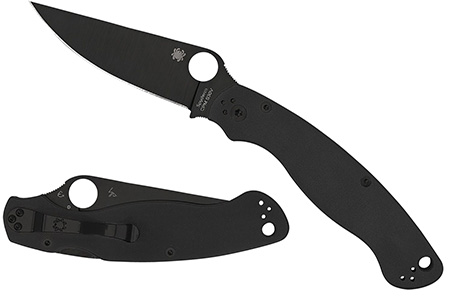[716104017669] Spyderco C36GPBK2 Military 2  4" Folding Plain Black DLC CPM S30V SS Blade/ Black Textured G10 Handle Includes Pocket Clip