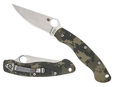 [716104003341] Spyderco C36GPCMO Military  4" Folding Clip Point Plain Stonewashed CPM S30V SS Blade/ Digital Camo G10 Handle Includes Pocket Clip