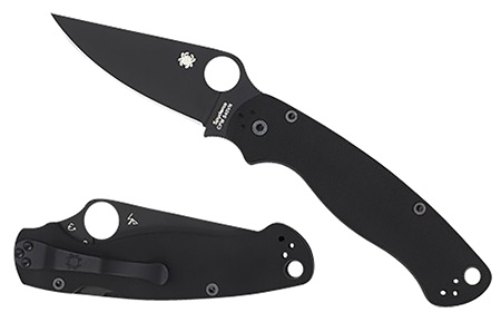 [716104006847] Spyderco C81GPBK2 Para Military 2  3.42" Folding Plain Black DLC CPM S45VN SS Blade/Black Textured G10 Handle Includes Pocket Clip