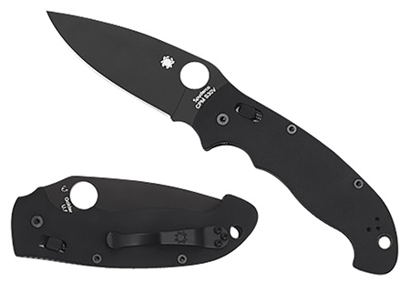 [716104009510] Spyderco C95GPBBK2 Manix 2  XL 3.85" Folding Plain Black DLC CPM S30V SS Blade/Black Textured G10 Handle Includes Pocket Clip