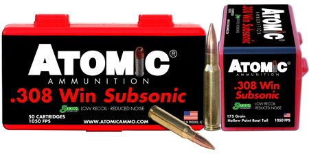 [858767004300] Atomic Ammunition 00430 Rifle Subsonic 308 Win 175 gr SubSonic 50 Per Box/ 10 Case