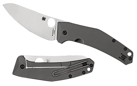 [716104011193] Spyderco C211TIP SpydieChef Salt 3.32" Folding Plain LC200N Blade Satin Titanium Handle Includes Pocket Clip