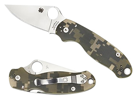 [716104011834] Spyderco C223GPCMO Para 3  2.95" Folding Plain Black DLC CPM S45VN SS Blade/Digital Camo Textured G10 Handle Includes Pocket Clip