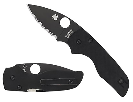 [716104012701] Spyderco C230GPBBK Lil' Native  2.42" Folding Plain Black DLC CPM S30V SS Blade/Black Textured G10 Handle Includes Pocket Clip