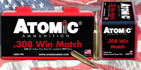 [858767004607] Atomic Ammunition 00460 Rifle Match 308Win 168gr Tipped MatchKing 20 Per Box/10 Case