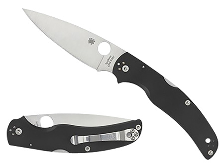 [716104013326] Spyderco C244GP Native Chief Lightweight 4.02" Folding Plain Stonewashed CTS BD1N SS Blade/Black Textured FRN Handle Includes Pocket Clip