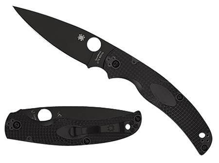 [716104017775] Spyderco C244PBBK Native Chief Lightweight 4.02" Folding Plain Black DLC CTS BD1N SS Blade/Black Textured FRN Handle Includes Pocket Clip