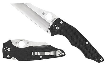 [716104014484] Spyderco C253GP YoJumbo  3.98" Folding Wharncliffe Plain Stonewashed CPM S30V SS Blade/ Black Textured G10 Handle Includes Pocket Clip
