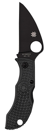 [716104015993] Spyderco MBKWPBK Manbug  1.91" Folding Wharncliffe Plain Non-Reflective Black TiCN VG-10 SS Blade/Black Textured FRN Handle