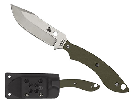 [716104651351] Spyderco FB49GPOD Stok  2.95" Fixed Bowie Plain Stonewashed 8Cr13MoV SS Blade/Olive Drab Textured G10 Handle Includes Sheath w/G-Clip