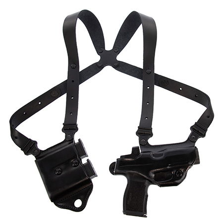 [601299070257] Galco MCII224B Miami Classic II Shoulder System Size Fits Chest Up To 56" Black Leather Compatible w/Glock 17 Gen1-5/19 Gen1-5/22 Gen2-5 Right Hand