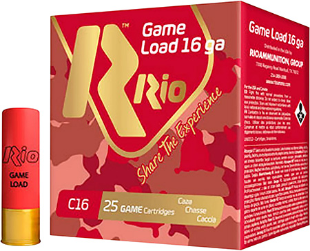 [8435101625418] Rio Ammunition RCHV168 Game Load  16Gauge 2.75" 1 1/8oz 8Shot 25 Per Box/10 Case