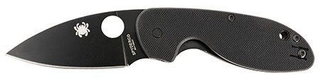[716104012879] Spyderco C216GPBBK Efficient  2.98" Folding Plain Black DLC 8Cr13MoV SS Blade/Black Textured G10 Handle