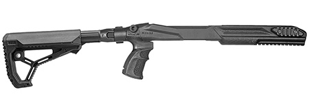 [7290105943668] FAB Defense FXM4R1022B M4 Conversion Kit Chassis, Black, Adj. Folding GL-CORE Stock, Finger Groove Pistol Grip, Pic. Accessory Rails, Fits Ruger 10/22 (Standard  &  Bull Barrels)