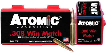[858767004263] Atomic Ammunition 00426 Rifle Match 308Win 168gr Hollow Point Boat Tail 50 Per Box/10 Case