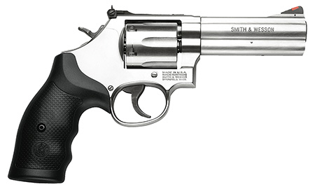 [022188642223] Smith  &  Wesson 164222 Model 686  357 Mag or 38 S&W Spl +P Stainless Steel 4.12" Barrel, 6 Shot, Satin Stainless Steel L-Frame, Red Ramp Front/White Outline Rear Sights Internal Lock