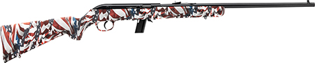 [062654402227] Savage Arms 40222 64 F Full Size 22 LR 10+1 21" Matte Black Carbon Steel Barrel, Grooved Receiver, American Flag Fixed Synthetic Stock