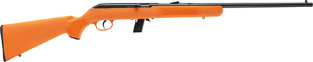 [062654402203] Savage Arms 40220 64 F Full Size 22 LR 10+1 21" Matte Black Carbon Steel Barrel, Matte Black Grooved Carbon Steel Receiver, Orange Fixed Synthetic Stock, Right Hand