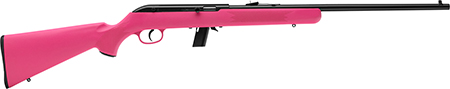 [062654402180] Savage Arms 40218 64 F Full Size 22 LR 10+1 21" Matte Black Carbon Steel Barrel, Grooved Receiver, Pink Fixed Synthetic Stock