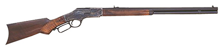 [814230010230] Cimarron CA277 1873 Deluxe Full Size 45 Colt (Long Colt) 12+1 24" Blued Octagon Barrel, Color Case Hardened Stainless Steel Receiver, Fixed w/Pistol Grip Walnut Stock, Right Hand