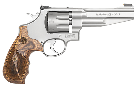 [022188702101] Smith  &  Wesson 170210 Performance Center Model 627 357 Mag 8rd 5" Stainless Steel Barrel  &  Cylinder Matte Silver Stainless Steel Frame with Wood Grip Includes Synthetic Grip