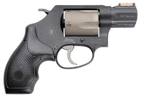 [022188630640] Smith  &  Wesson 163064 Model 360 Personal Defense 357 Mag or 38 S&W Spl +P 1.88"  Black Stainless Steel Barrel, 5rd Titanium Cylinder, Black Scandium Alloy J-Frame, HiViz Fiber Optic Orange Front Sight