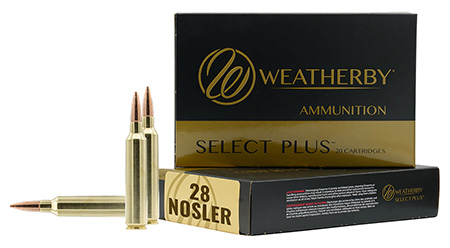 [747115452255] Weatherby M28NS163HCB Select Plus  28Nosler 163gr Hammer Custom 20 Per Box/10 Case
