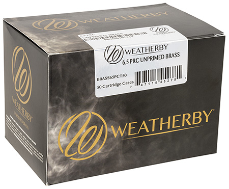 [747115452781] Weatherby BRASS65PCT50 Unprimed Cases  6.5PRC Rifle Brass 50/Box