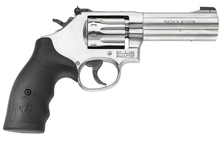 [022188605846] Smith  &  Wesson 160584 Model 617  22 LR  Stainless Steel 4" Barrel  &  10 Shot Cylinder, Satin Stainless Steel K-Frame, Black Polymer Grip,Internal Lock