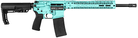 [681565947698] Black Rain Ordnance BROFUSIONTBB Spec15 Fusion 5.56x45mm NATO 30+1 16", Tiffany Blue, 12" M-LOK, MFT EPG16 Grip/Minimalist Stock
