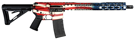 [697067862636] Black Rain Ordnance BROPATAMERICA Spec 15+ Patriot 5.56x45mm NATO 30+1 16", American Flag, 15" Slim M-LOK, Magpul Grip/Carbine Stock